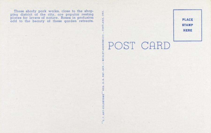 Back of the postcard with text description