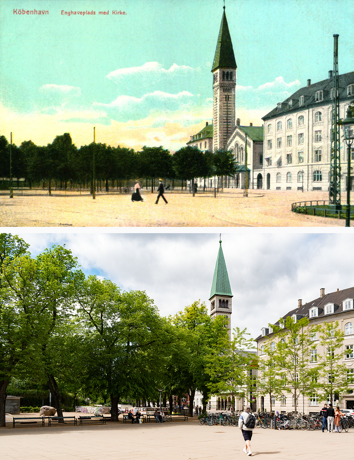 Enghave Plads with Christ Church, Vesterbro, Copenhagen